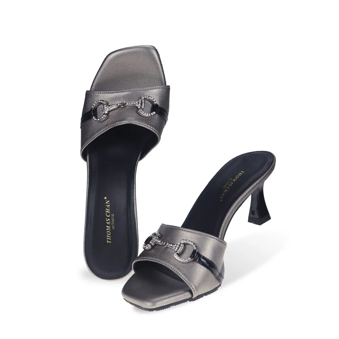 [20% off at cart] Elegant Horsebit Buckle Kitten Heel Pumps