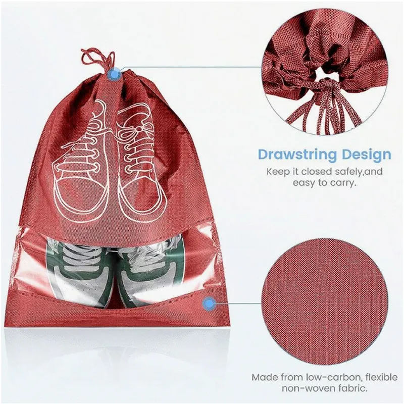 33 X 44Cm Non-Woven Draw String Traveling Shoe Bag