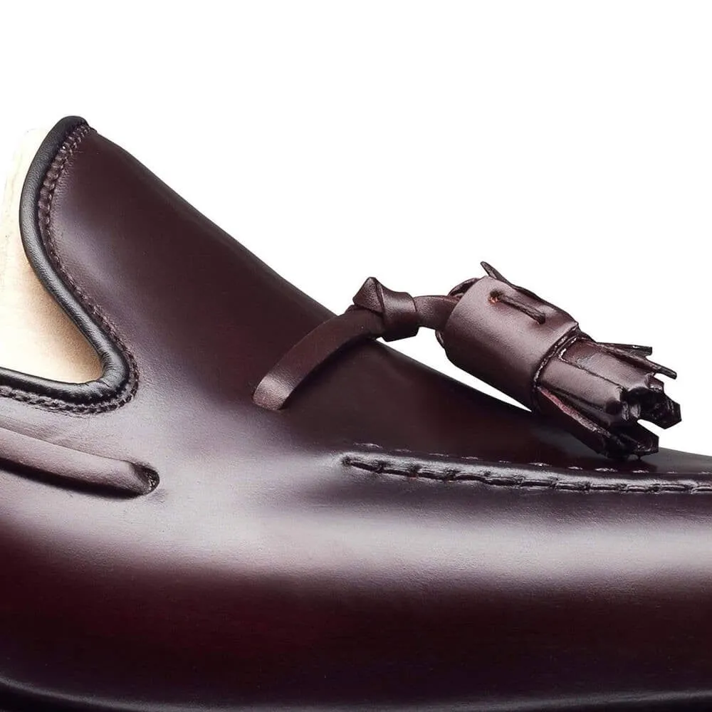 6CM/2.36 Inches CMR CHAMARIPA Men's Burgundy Cordovan Tassel Loafers