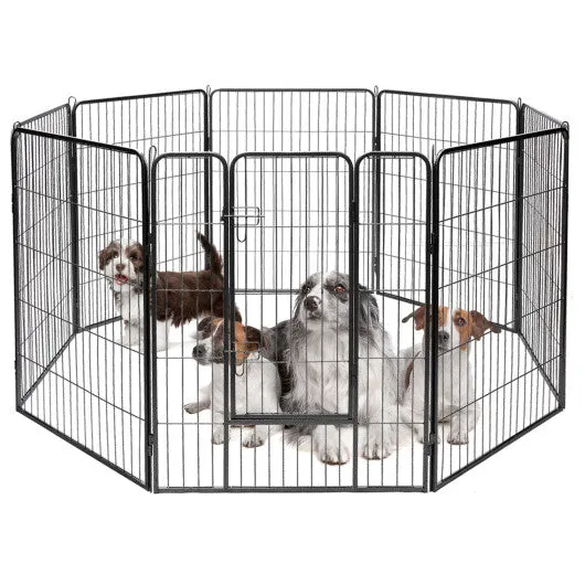 8 Metal Panel Heavy Duty Pet Playpen Dog Fence with Door-48 inches