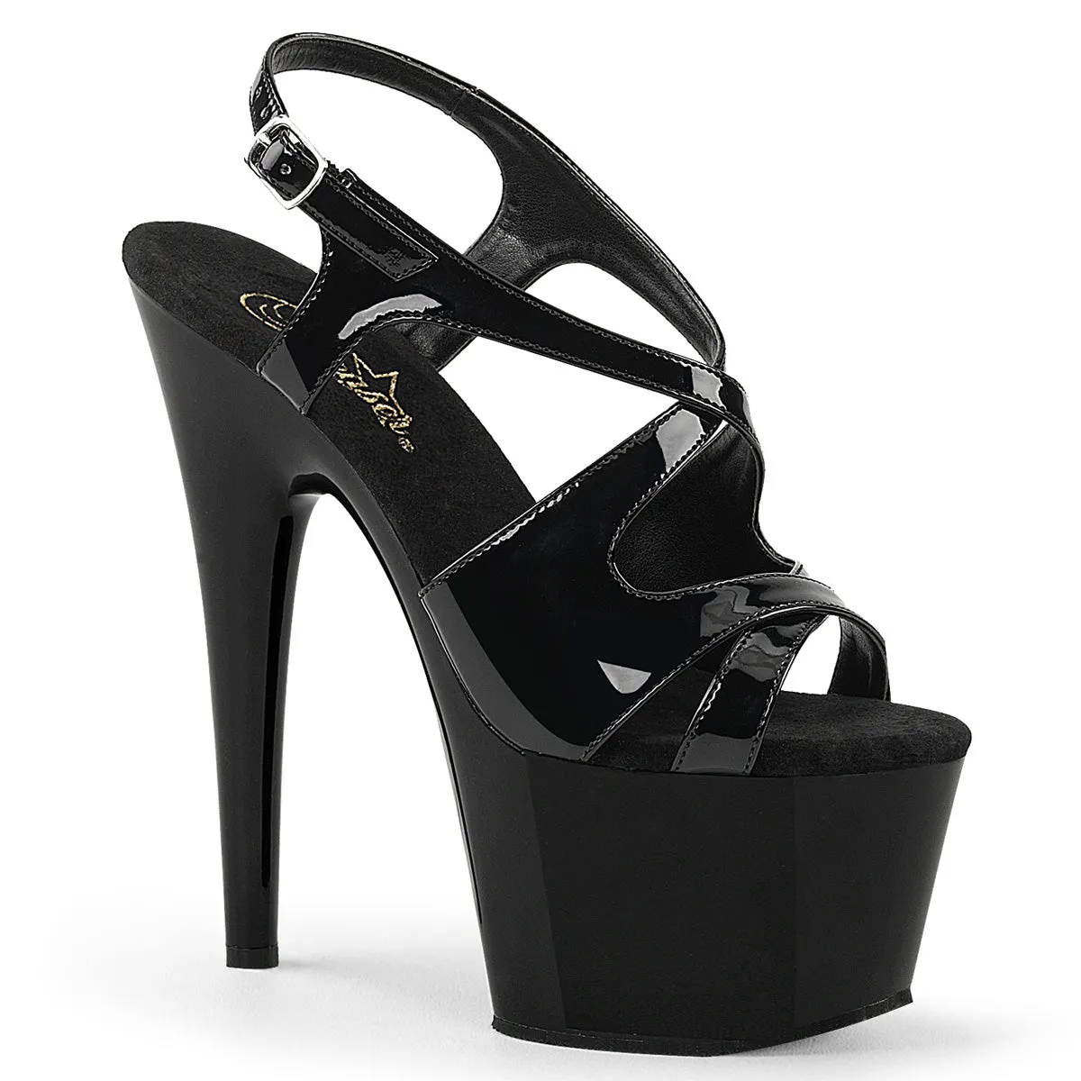 Adore-730 Black Patent, 7" Heel