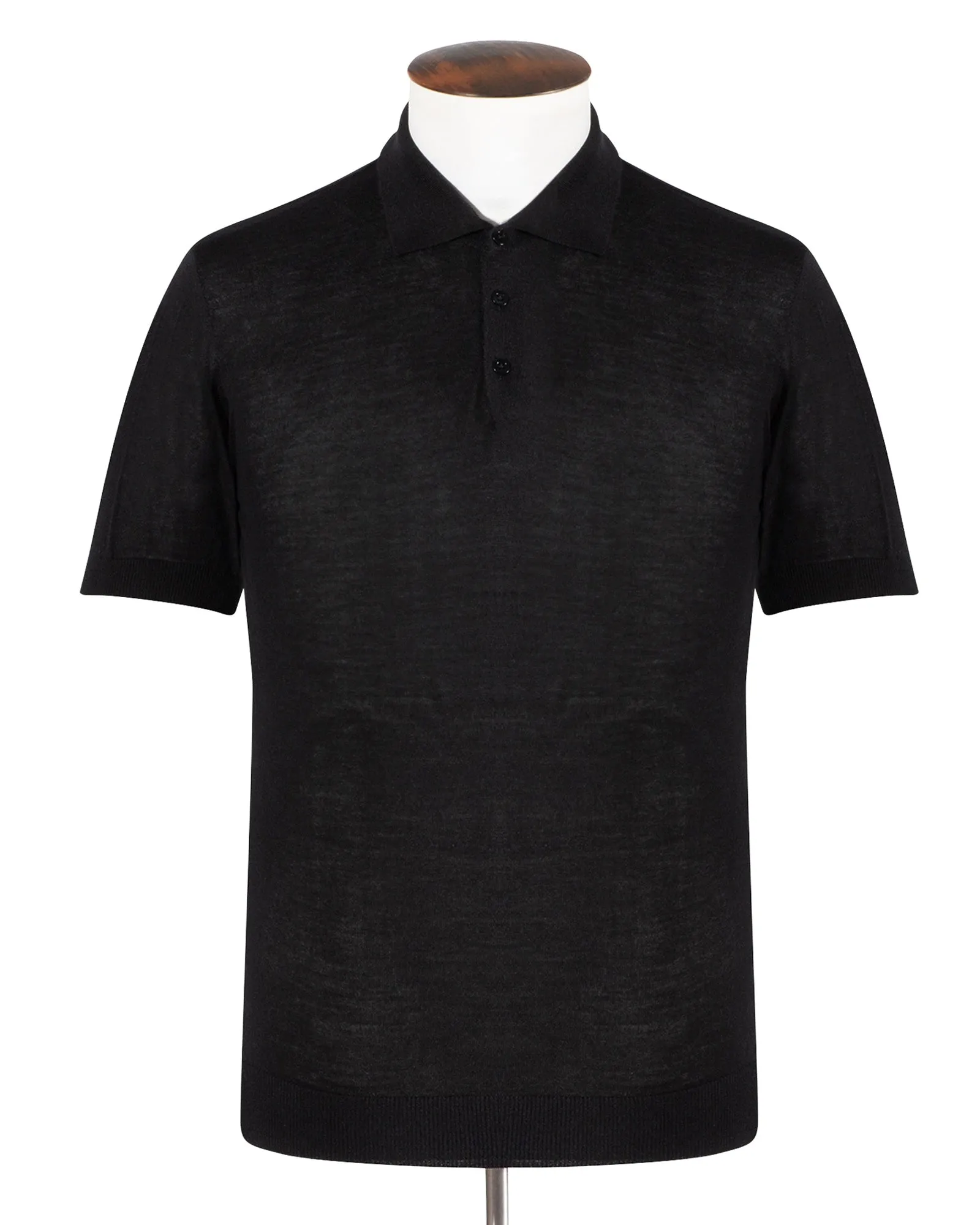 Black Cashmere & Silk Polo