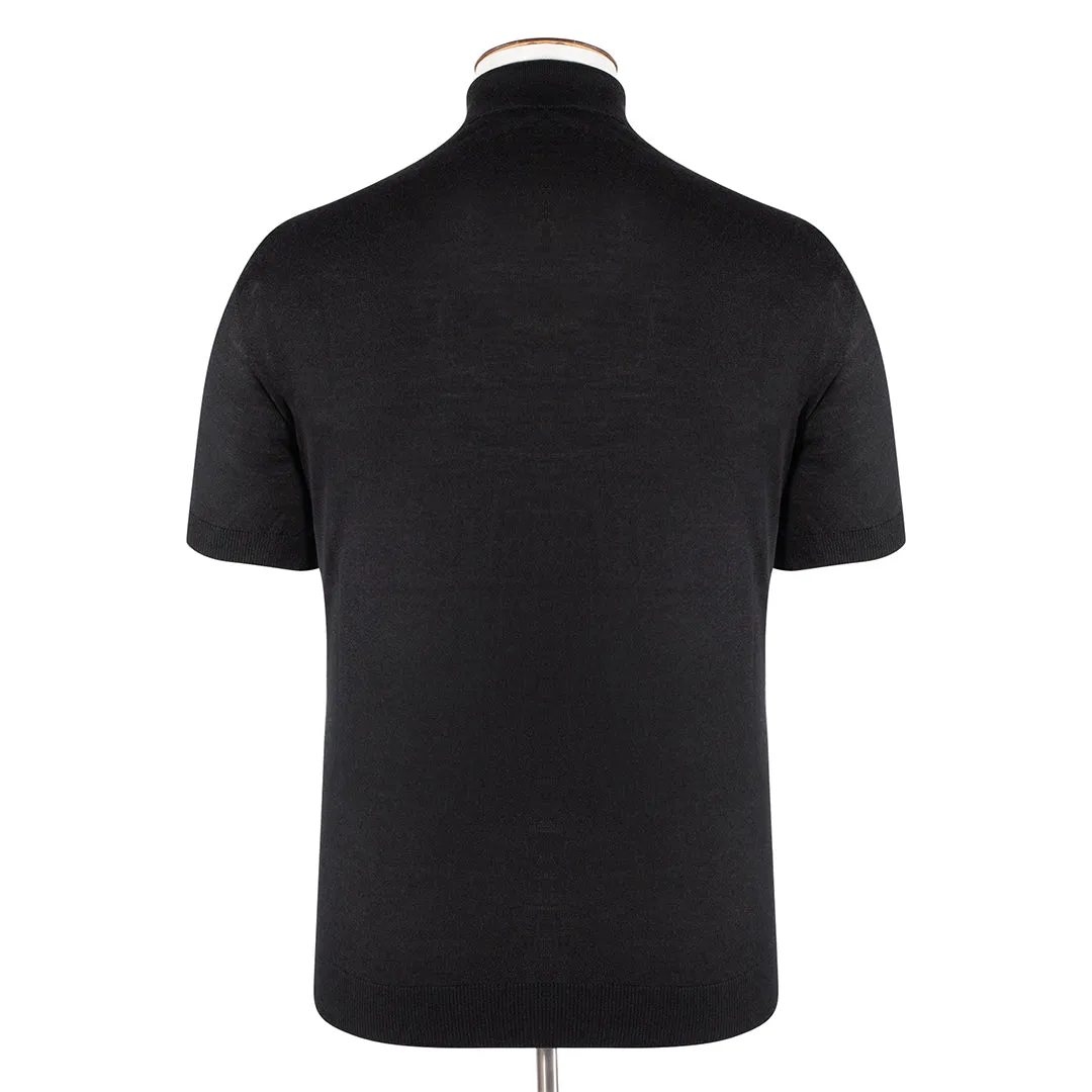 Black Cashmere & Silk Polo