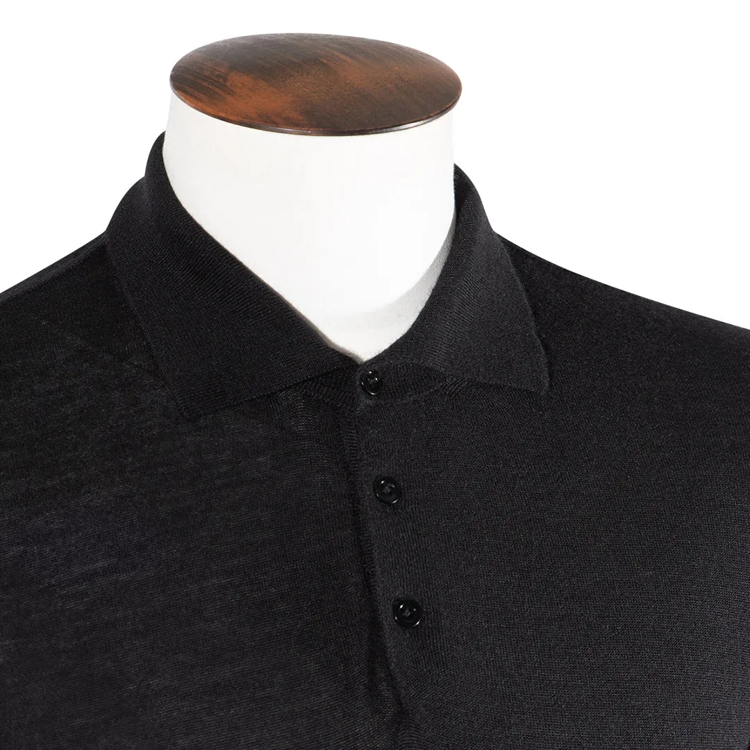 Black Cashmere & Silk Polo