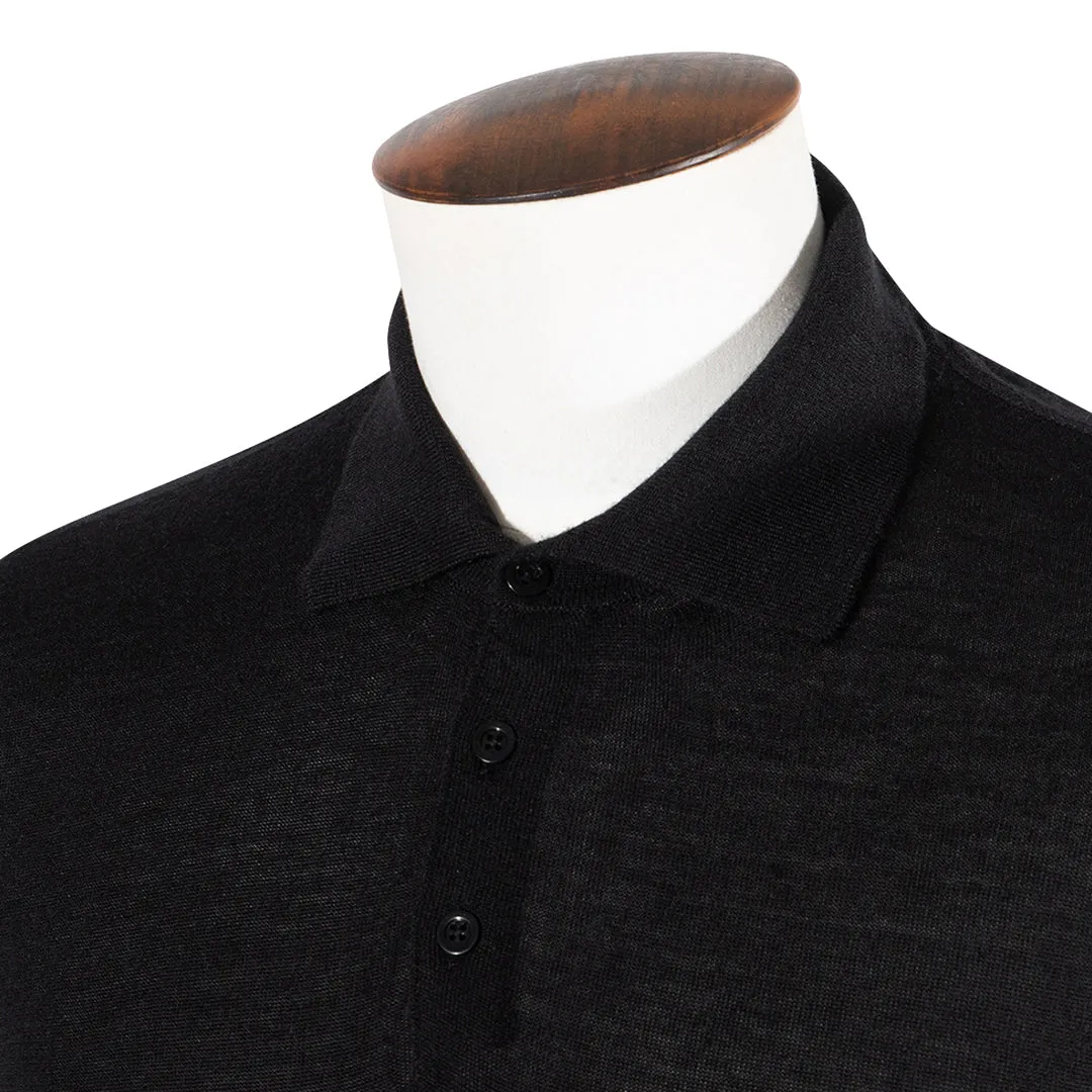 Black Cashmere & Silk Polo