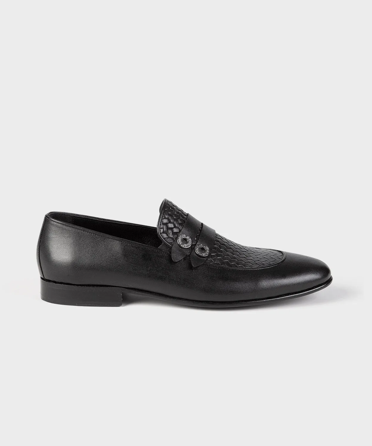 Black Woven Loafers