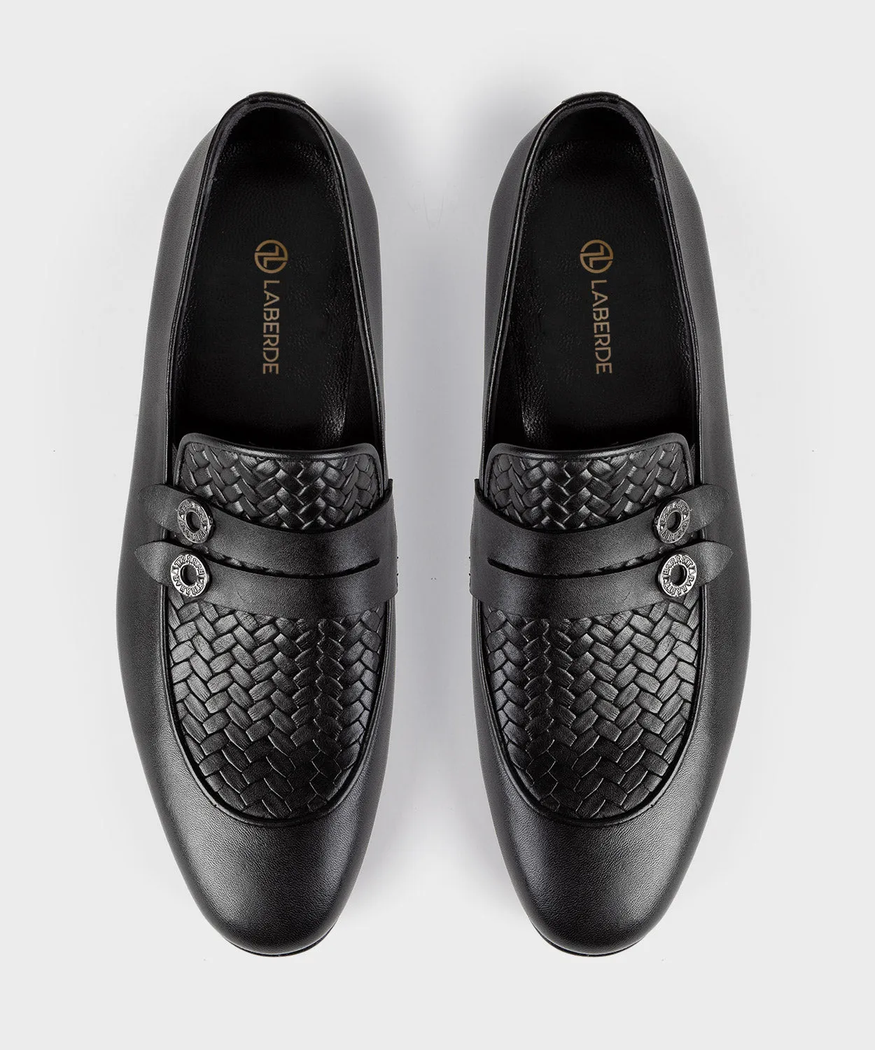 Black Woven Loafers