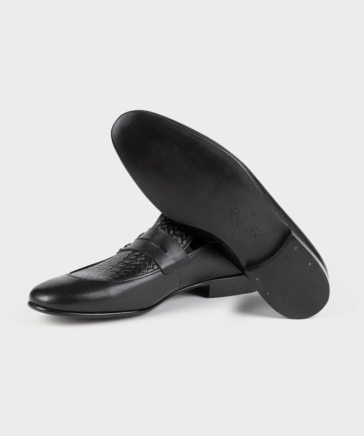 Black Woven Loafers