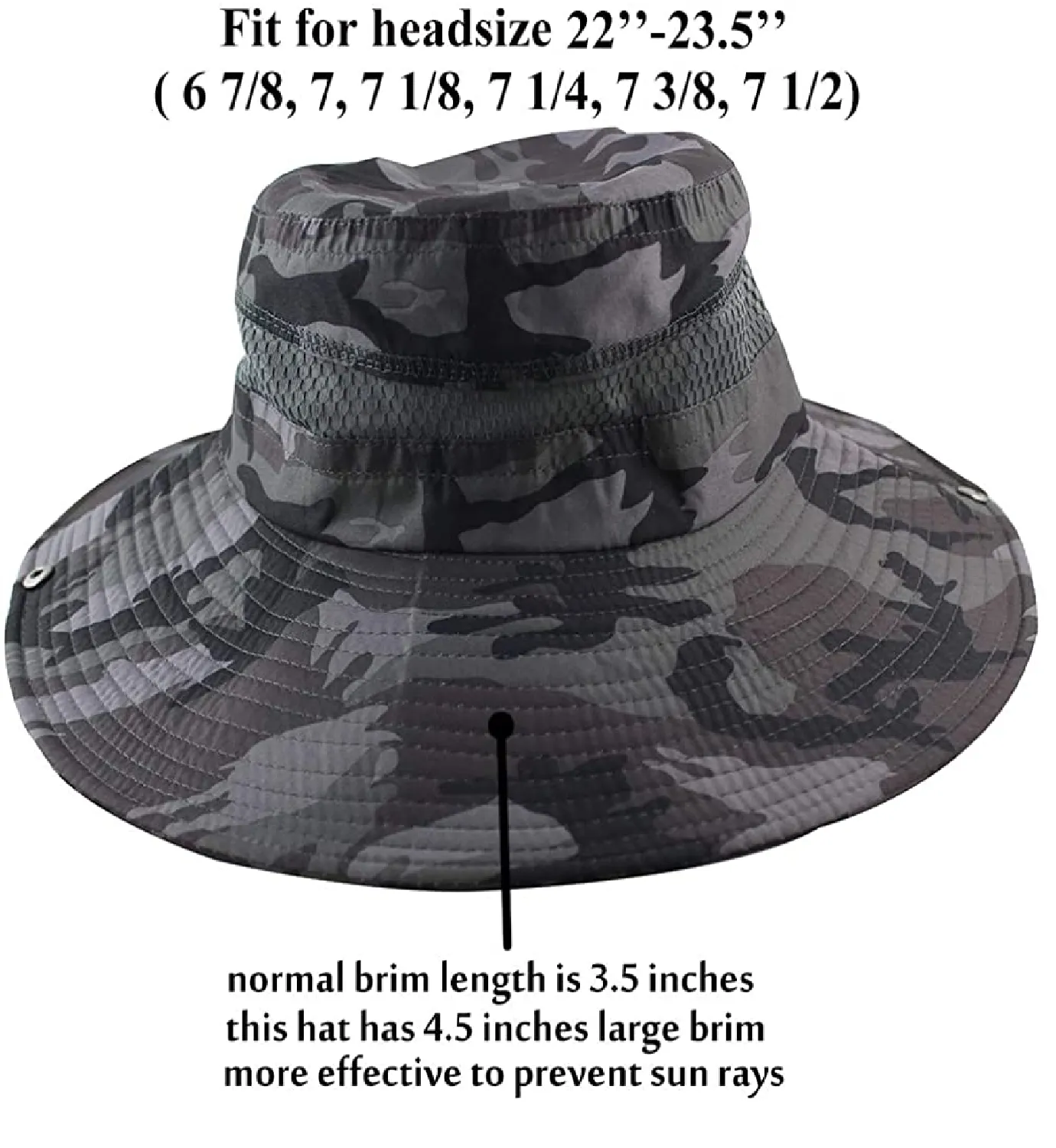 CAMOLAND Breathable Wide Brim Boonie Hat Outdoor UPF 50 