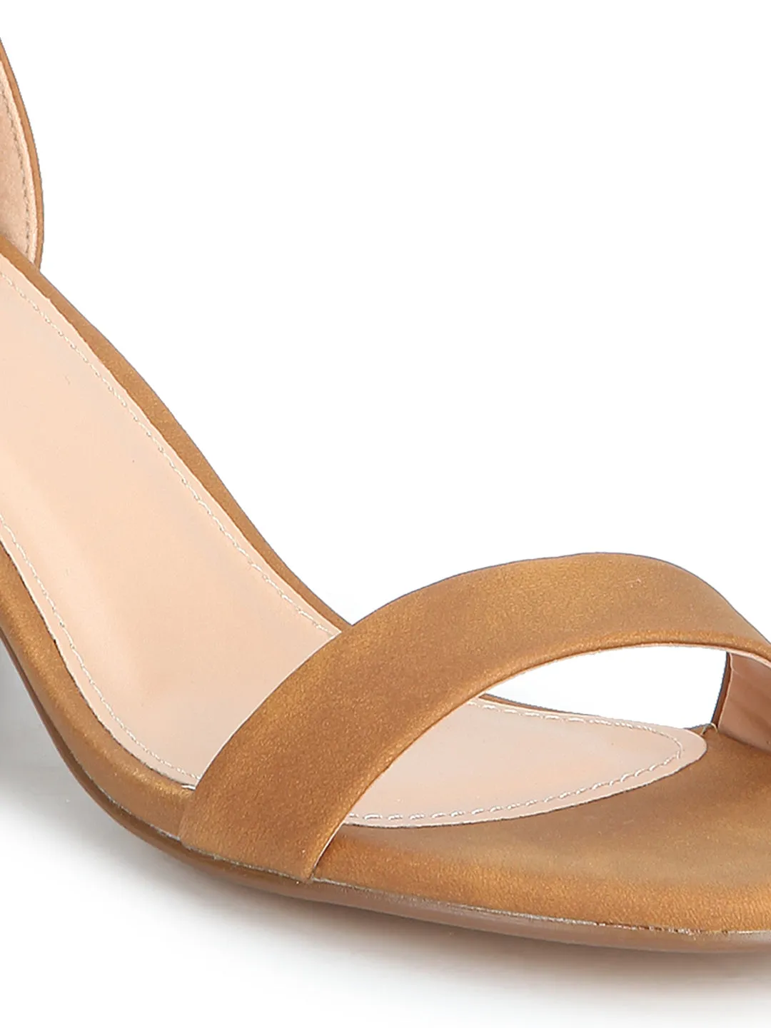 Caramel Ankle Strap Kitten Block Heels