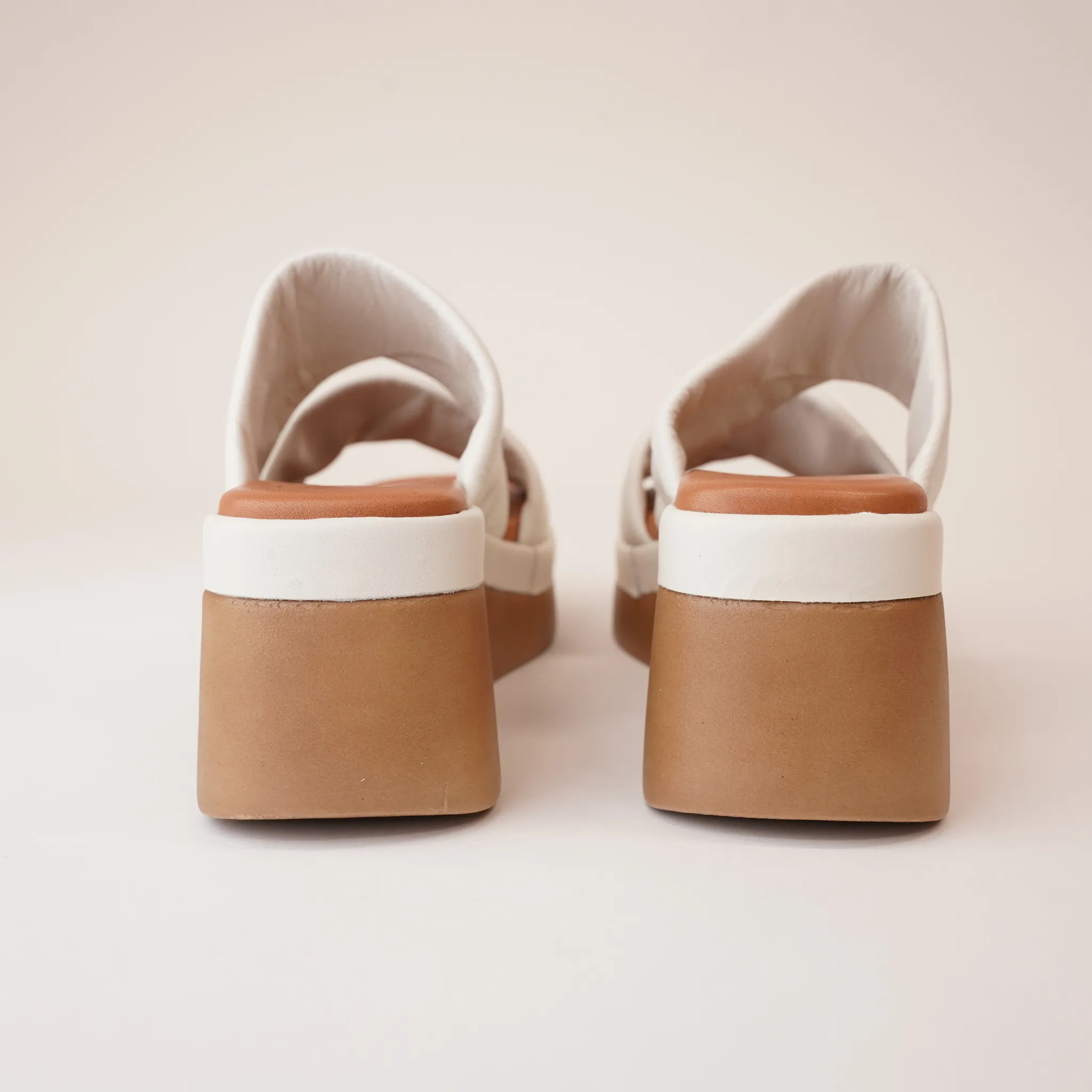 Caro Off White Leather Sandals