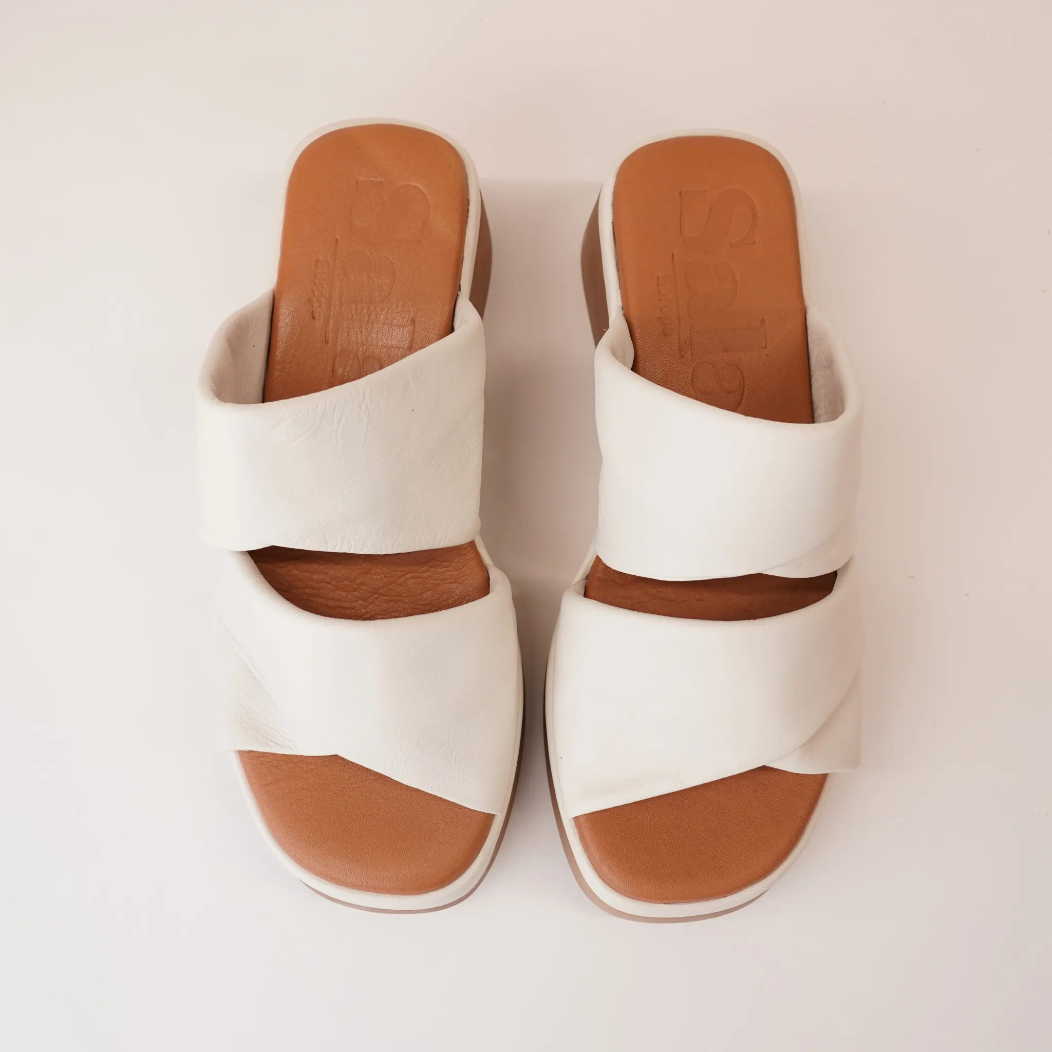 Caro Off White Leather Sandals