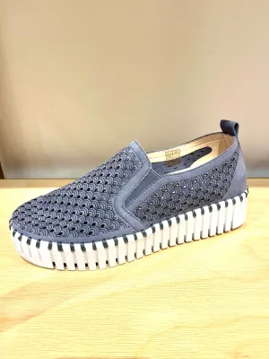 Chaussures slip on à plateforme Blue Gray