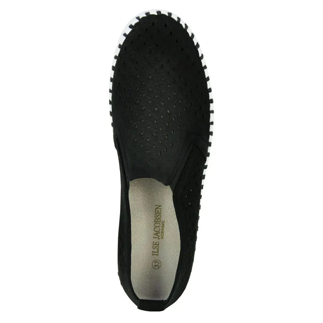 Chaussures slip on à plateforme Noires