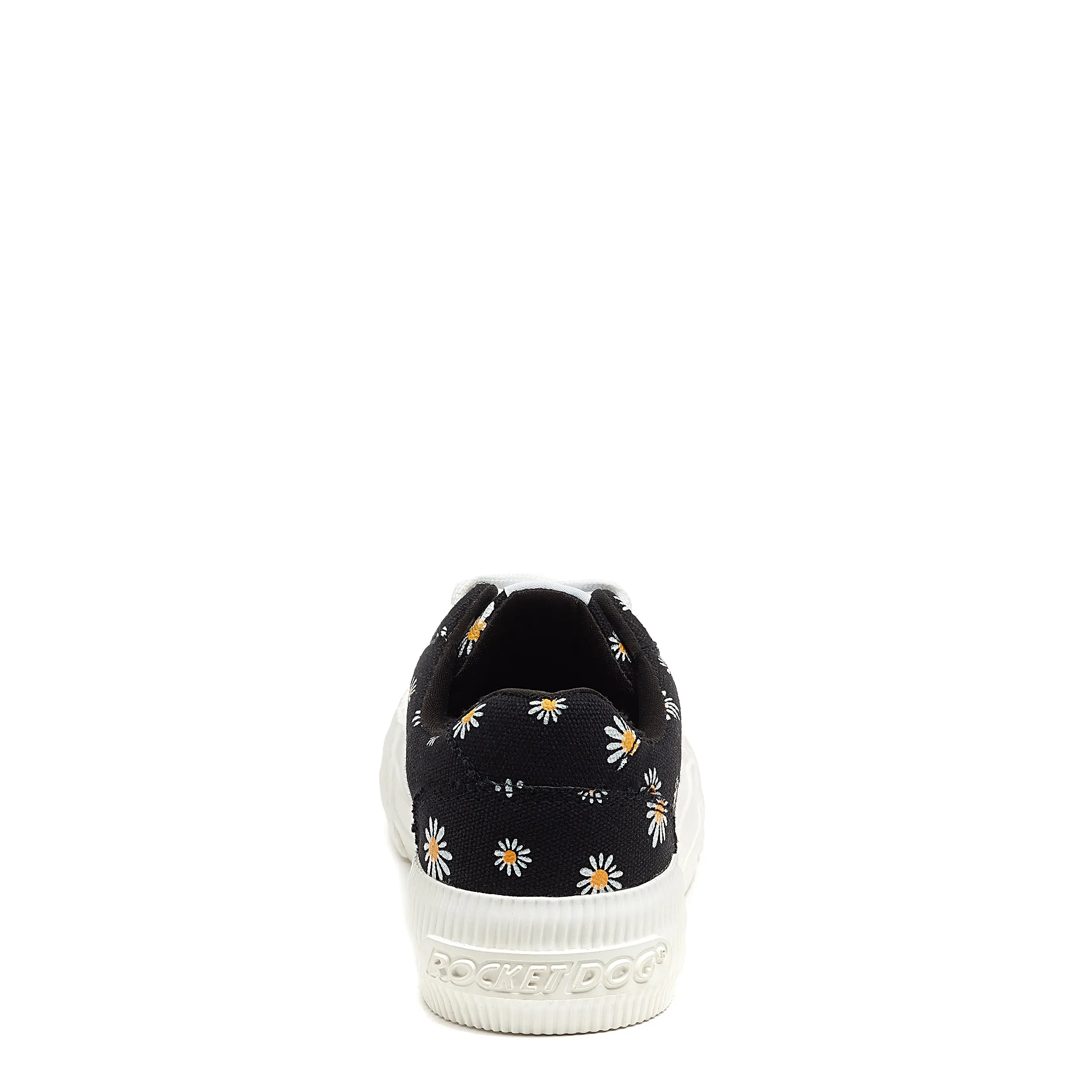 Cheery Black Daisy Print Trainers