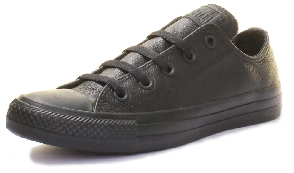 Converse 135253 CT All Star Low Leather Trainer In Black For Unisex