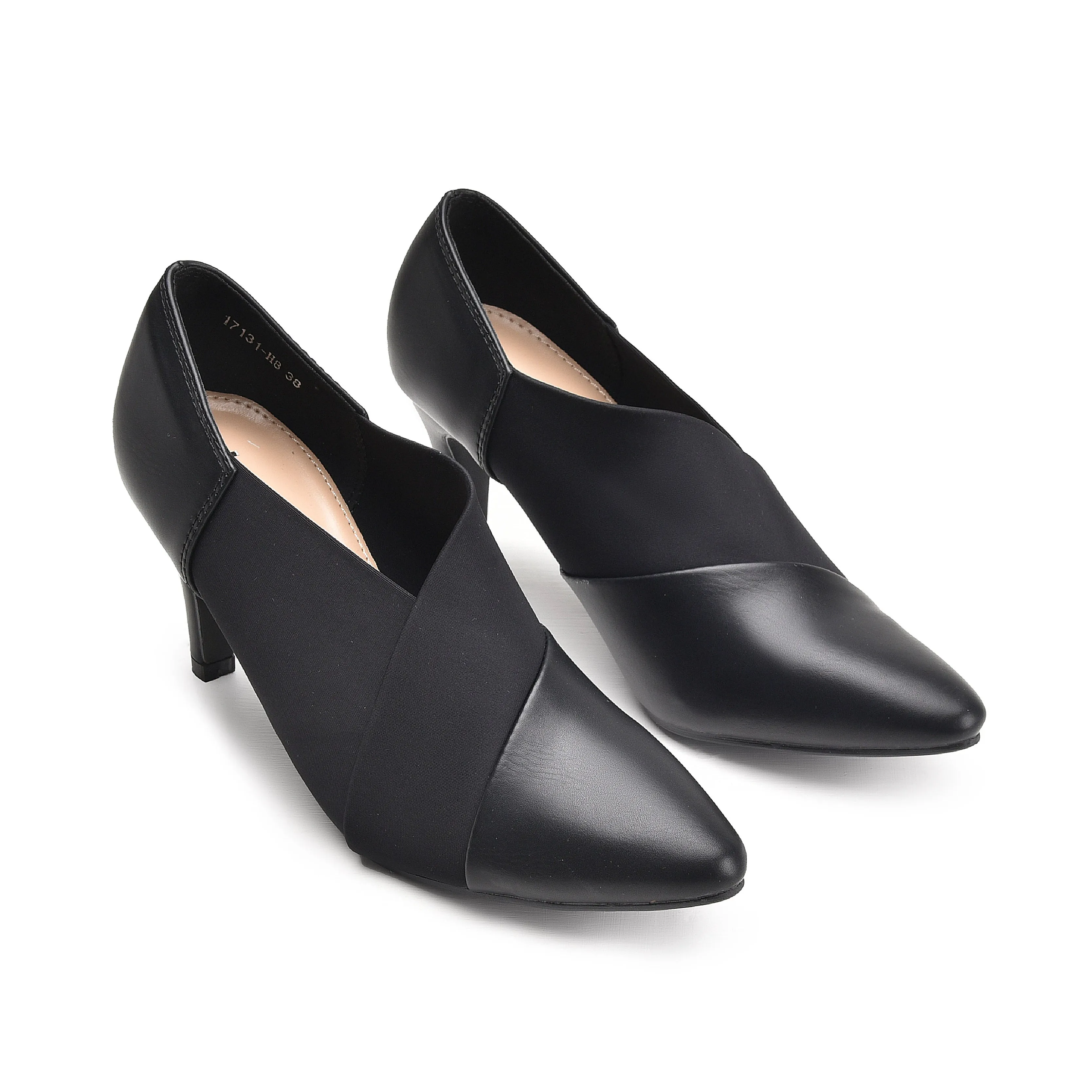 Elegant Black Mid Heel Pumps | 423N-C