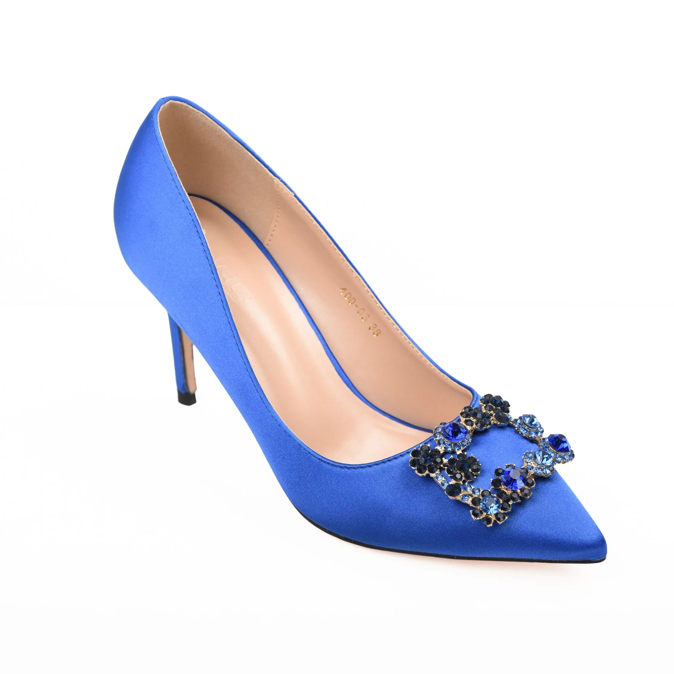 Elegant Blue Embellished High Heel Pumps | 432L-Q