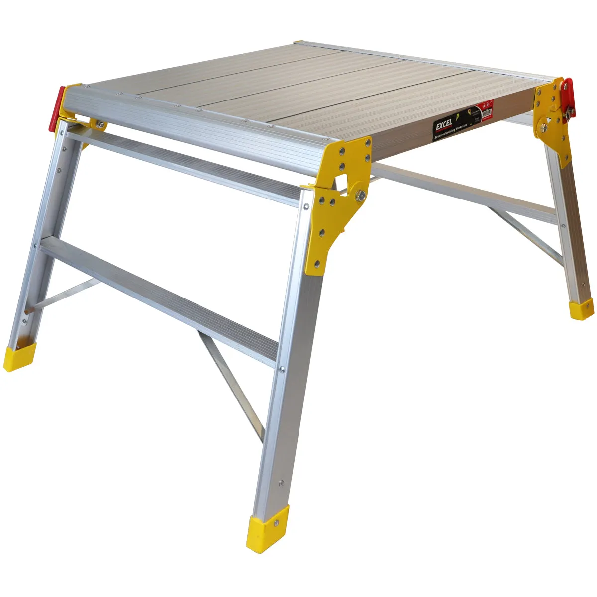 Excel Heavy Duty Aluminium Platform Work Bench Folding Hop Up Stool 600mm x 600mm