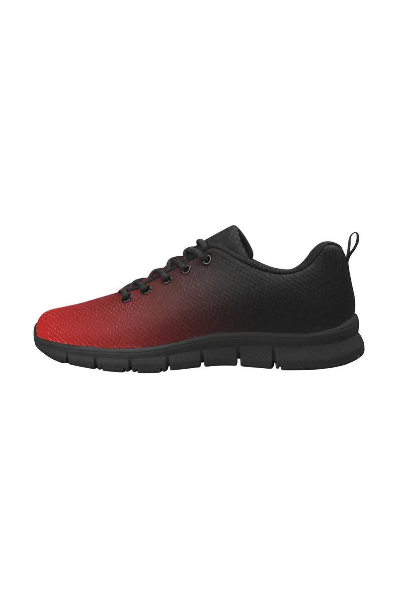 Fade Red to Black Women's Breathable Running Shoes