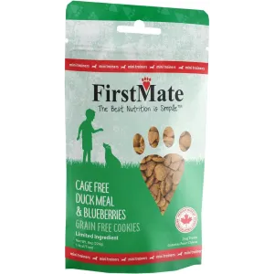 FirstMate Cage Free Duck & Blueberry Mini Trainers Dog Treats, 8 oz