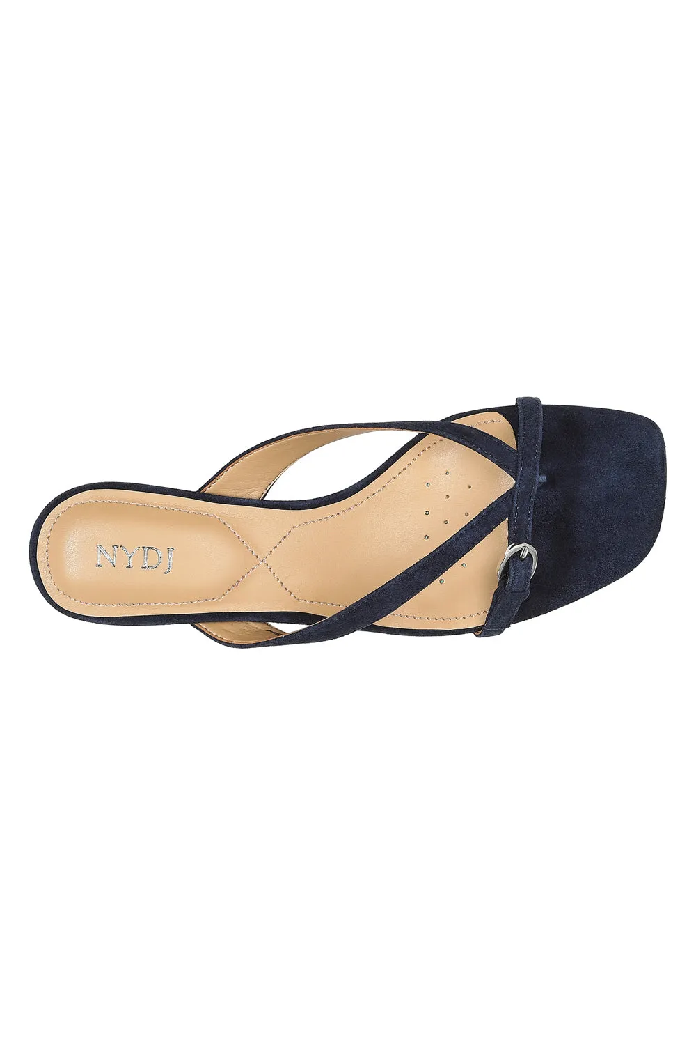 Glam Block Heel Sandals In Wide Width - Navy