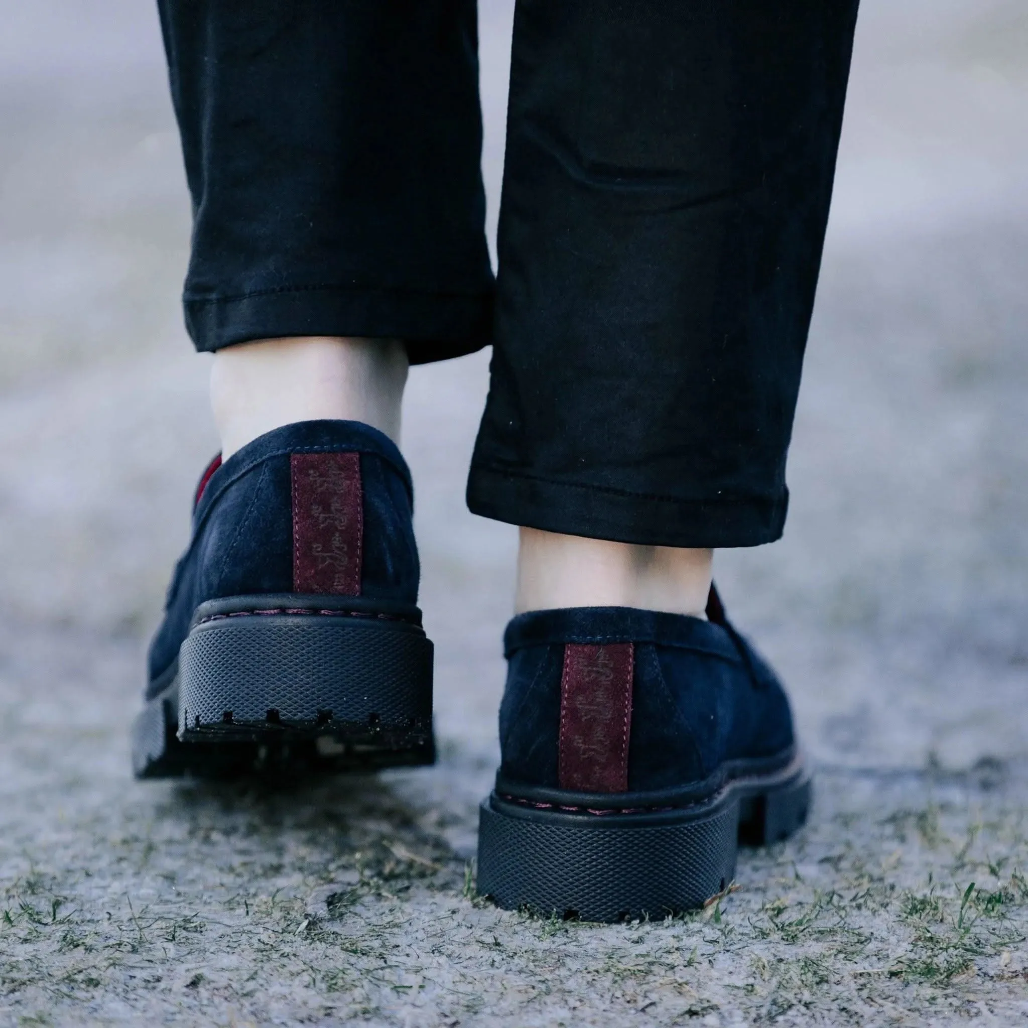 Hackney Navy Suede Loafers