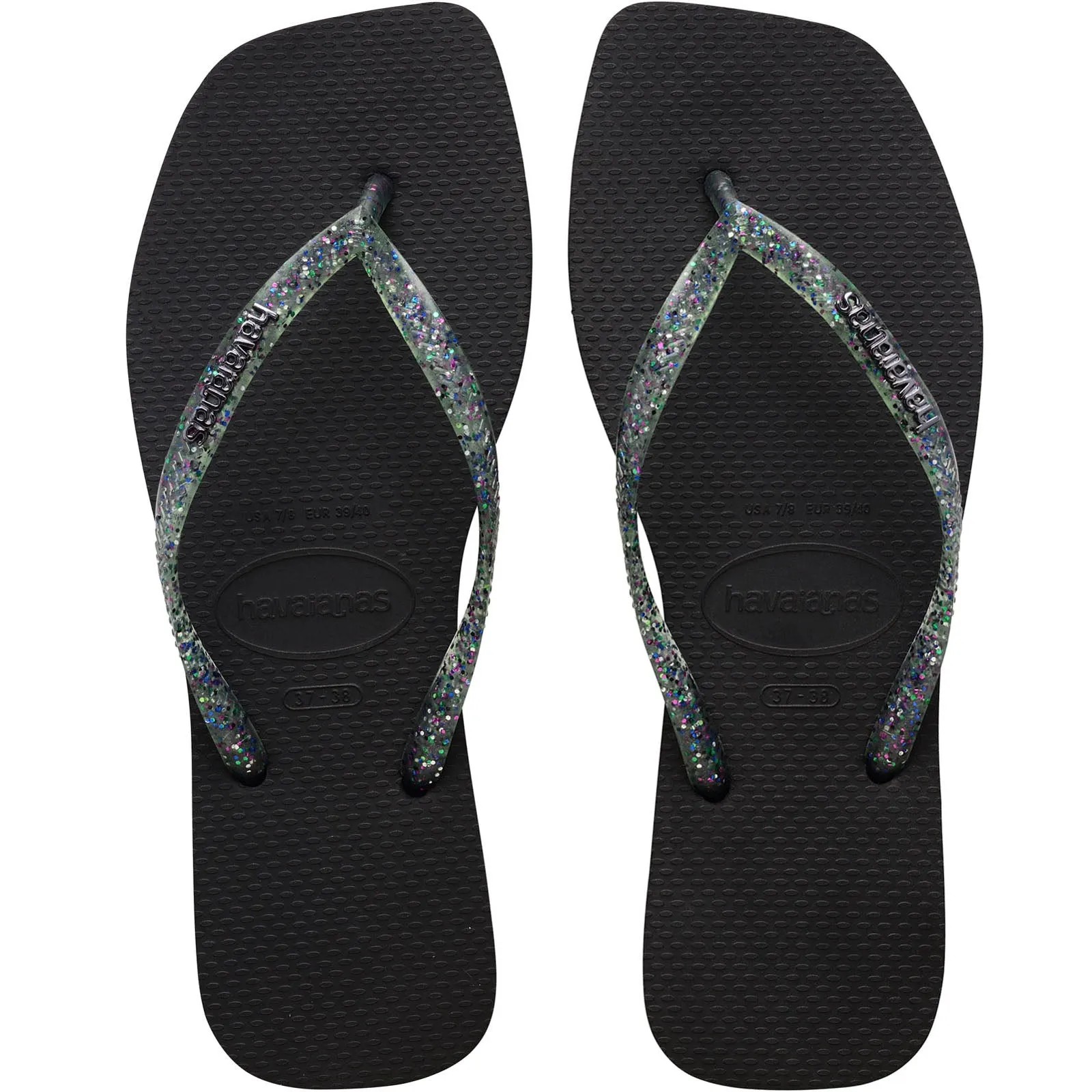 Havaianas Square Logo Metallic Flip Flops