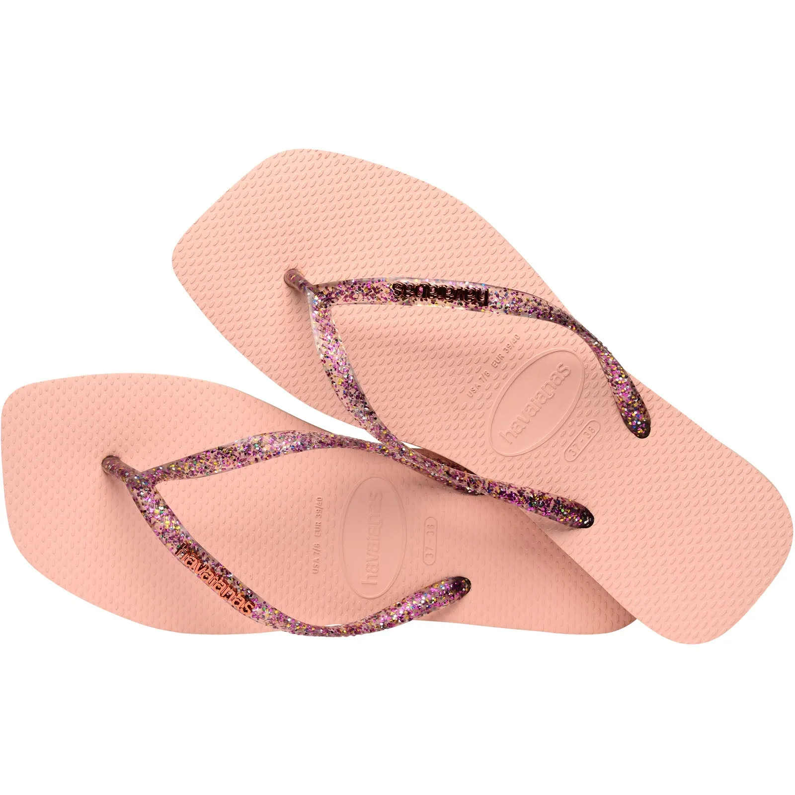 Havaianas Square Logo Metallic Flip Flops