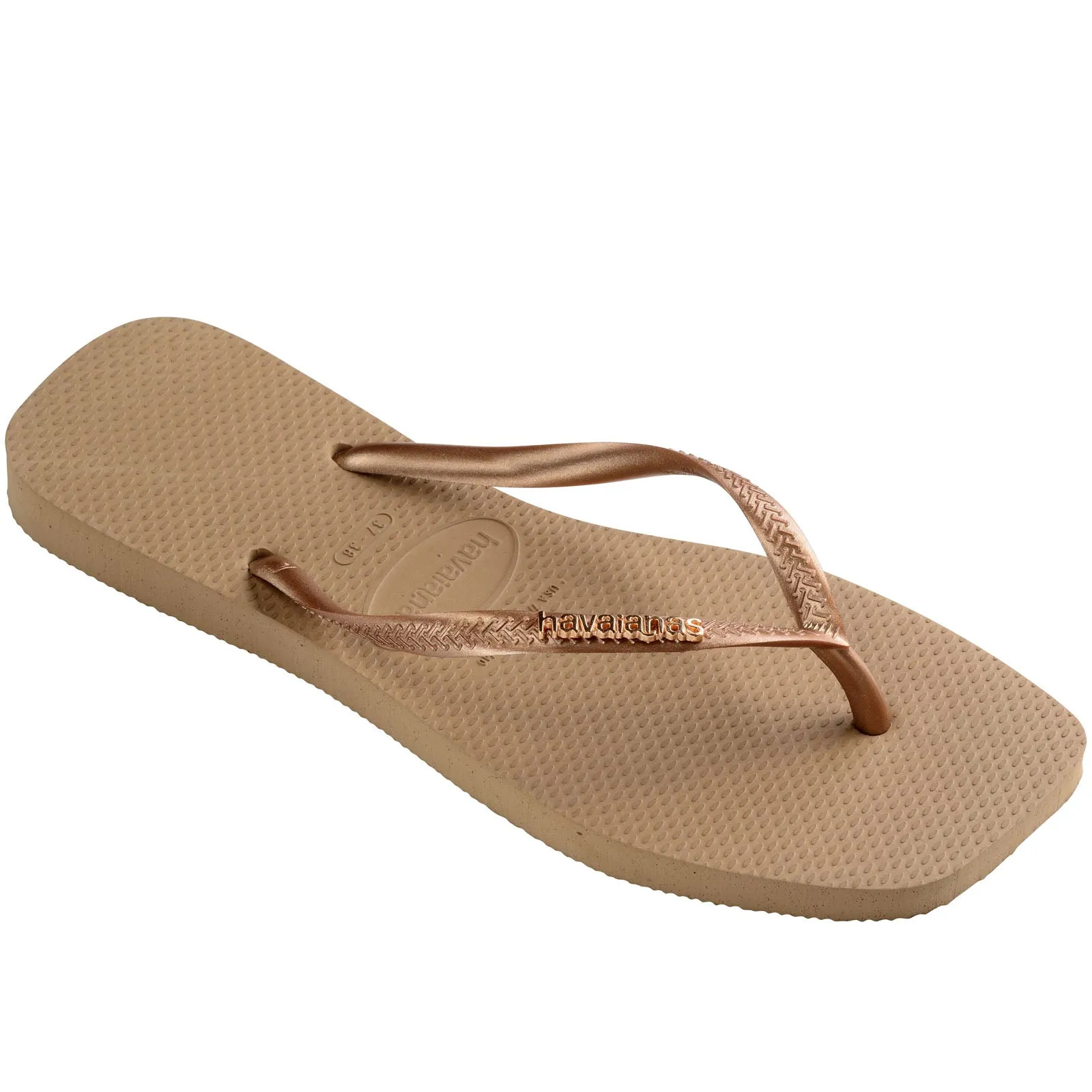 Havaianas Square Logo Metallic Flip Flops