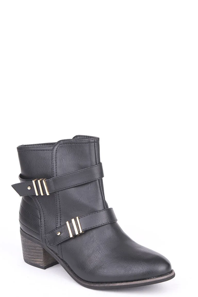 Heeled Ankle Boots With Strap And Metal Detail