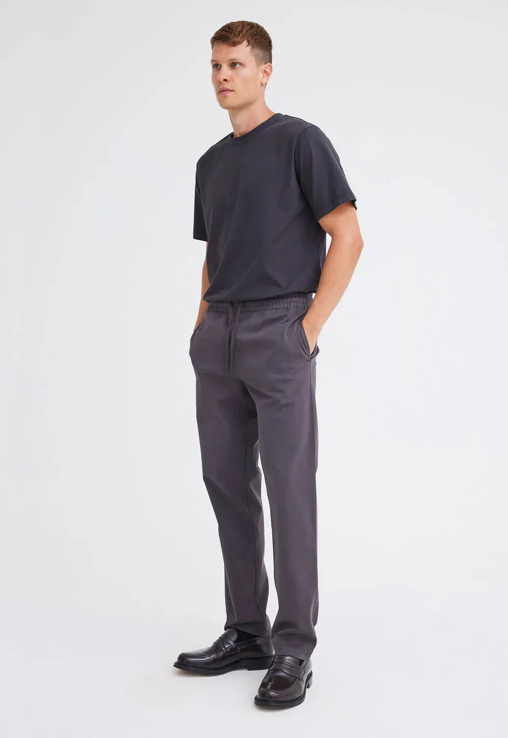 Iri Italian Cotton Pant in Steelo Grey