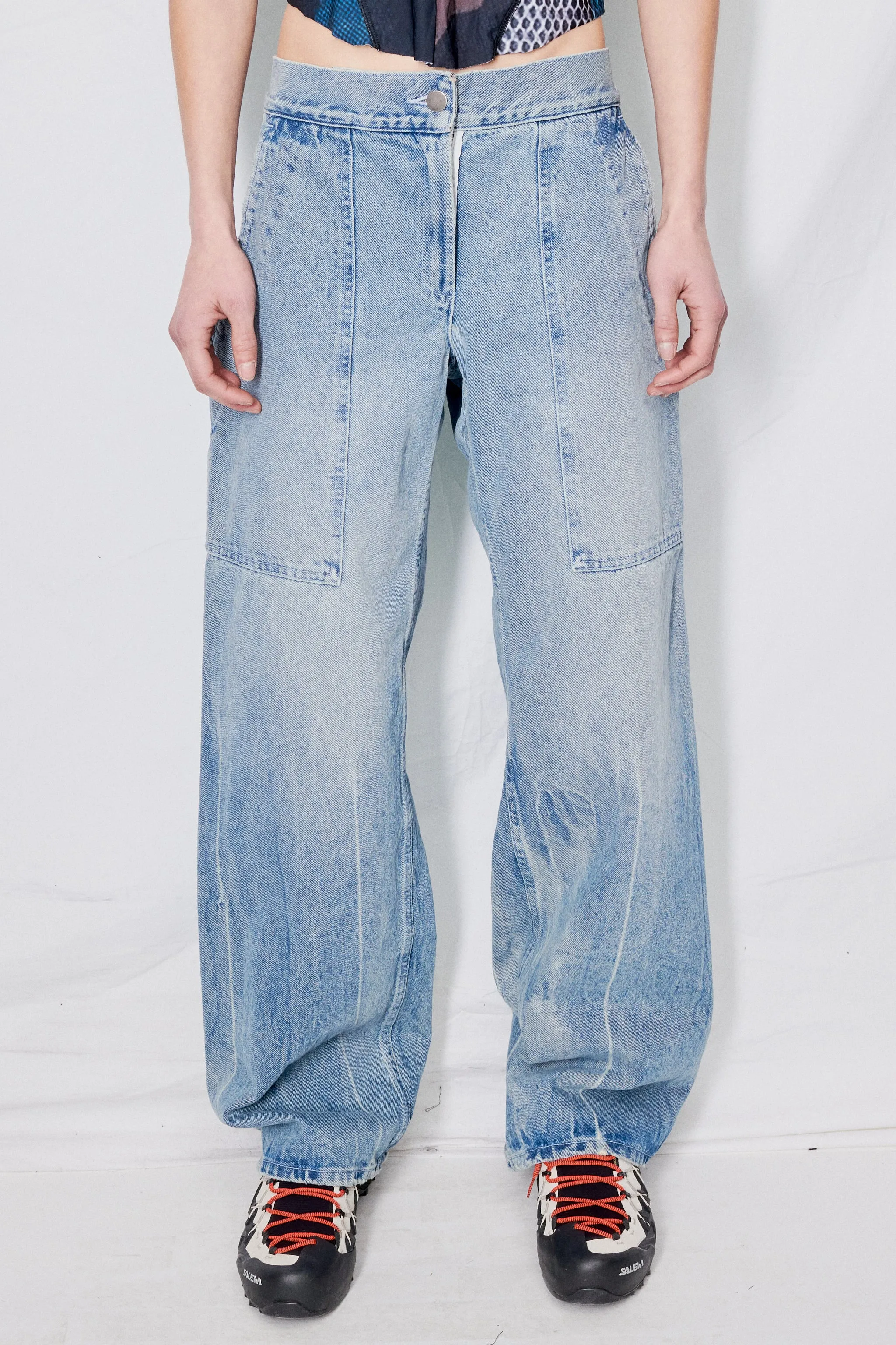 Light Wash Denim Simple Pant