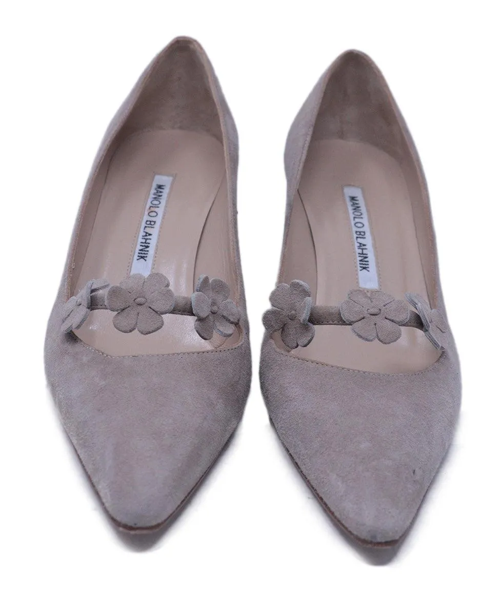 Manolo Blahnik Beige Suede Heels sz 6.5