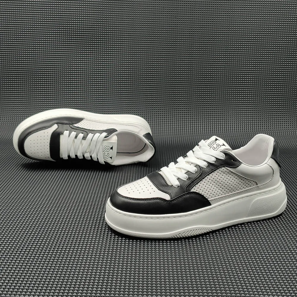 Men Breathable Hollow Leather Fashion Casual Sneakers