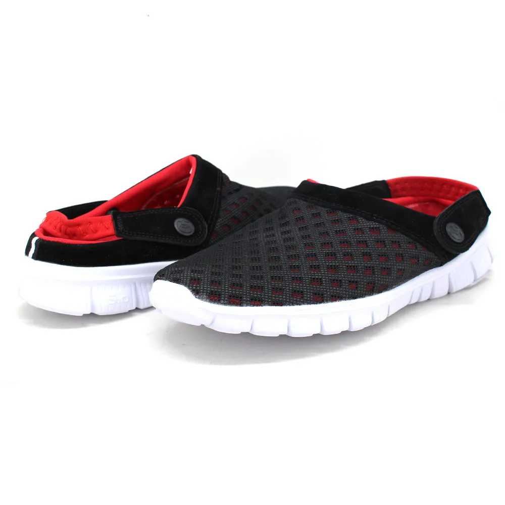 Men's Breathable Mesh Slipper,Black