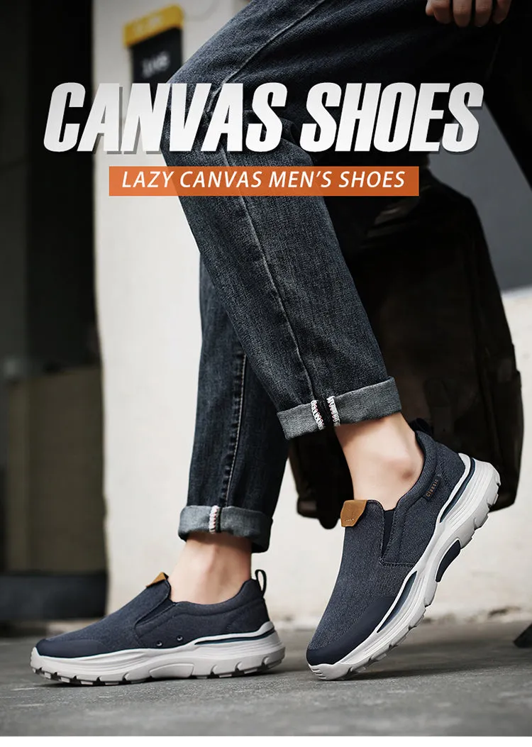 Men's casual canvas shoes Slip on loafers Lightweight  Comfortable Fashion Sneaker