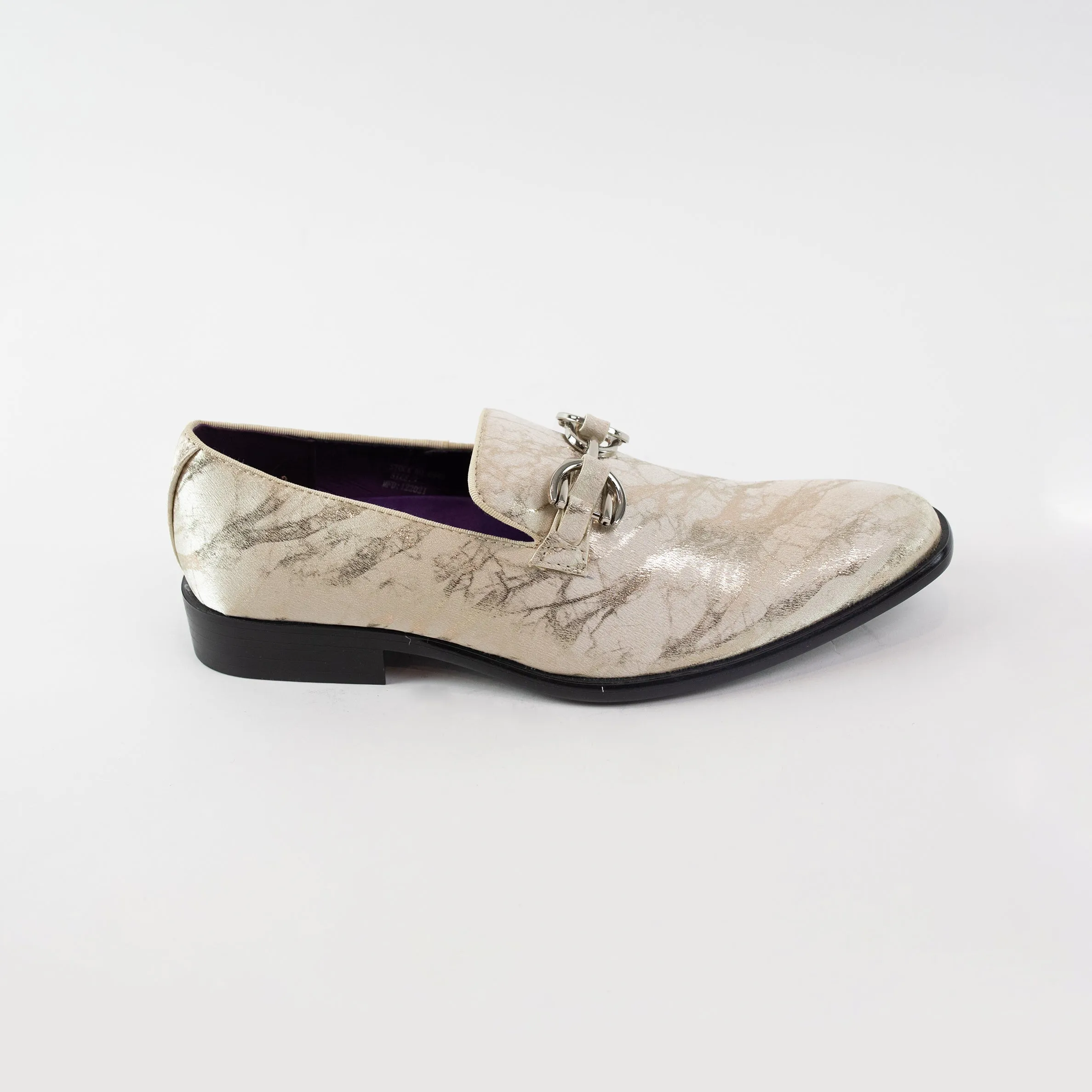 Men's Champagne Jacquard Loafer Shoes