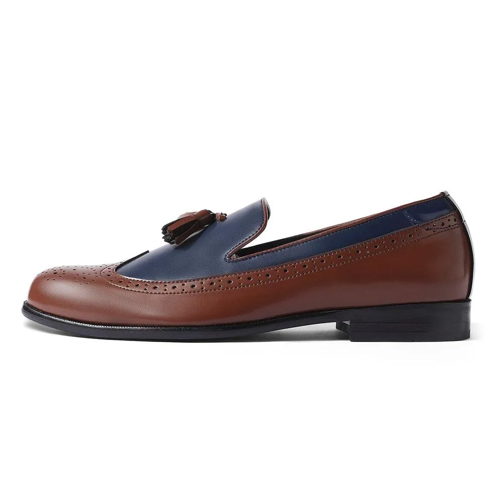 Moreno - Blue Tan Tassel Loafers