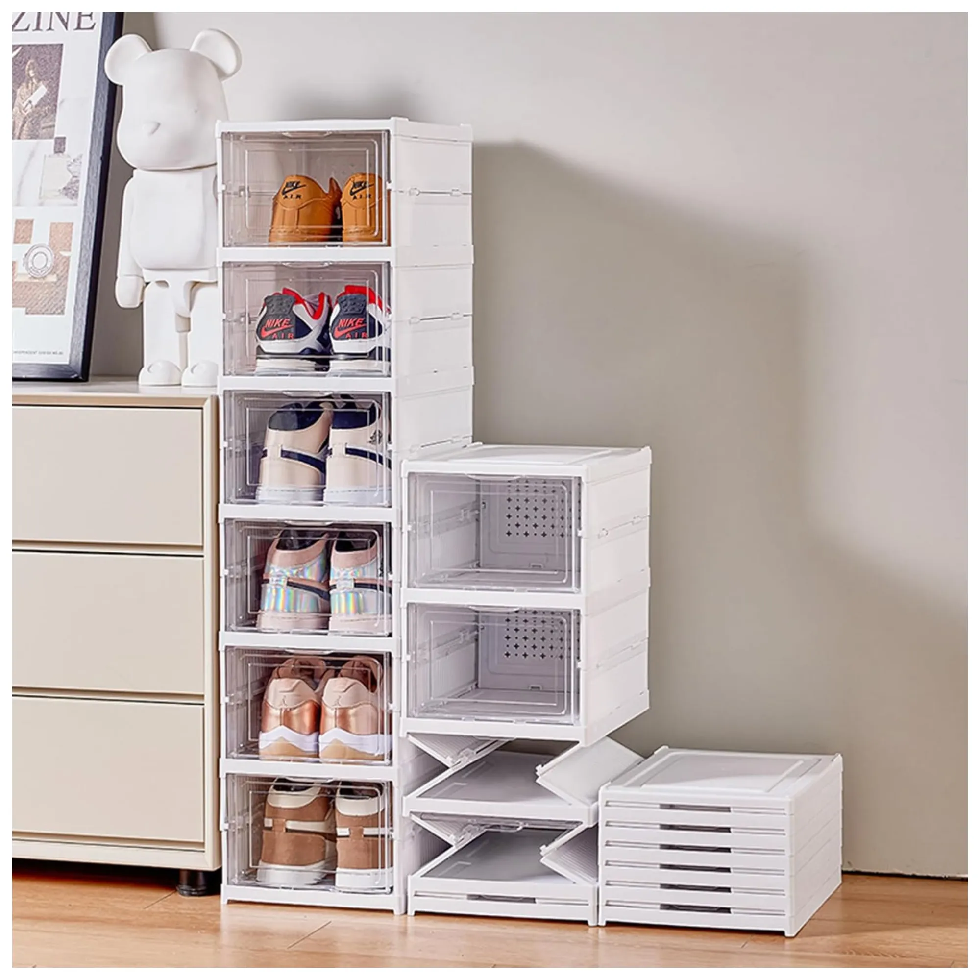 Multi-Functional 6 Layer Foldable Shoe Storage Drawer With Lids RK-55