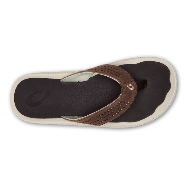 OluKai Men's Ulele Flip Flop - Dark Wood/Dark Wood 10435-6363