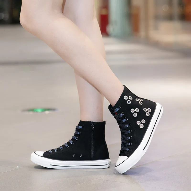 Owlkay Breathable Casual High Top Canvas Shoes