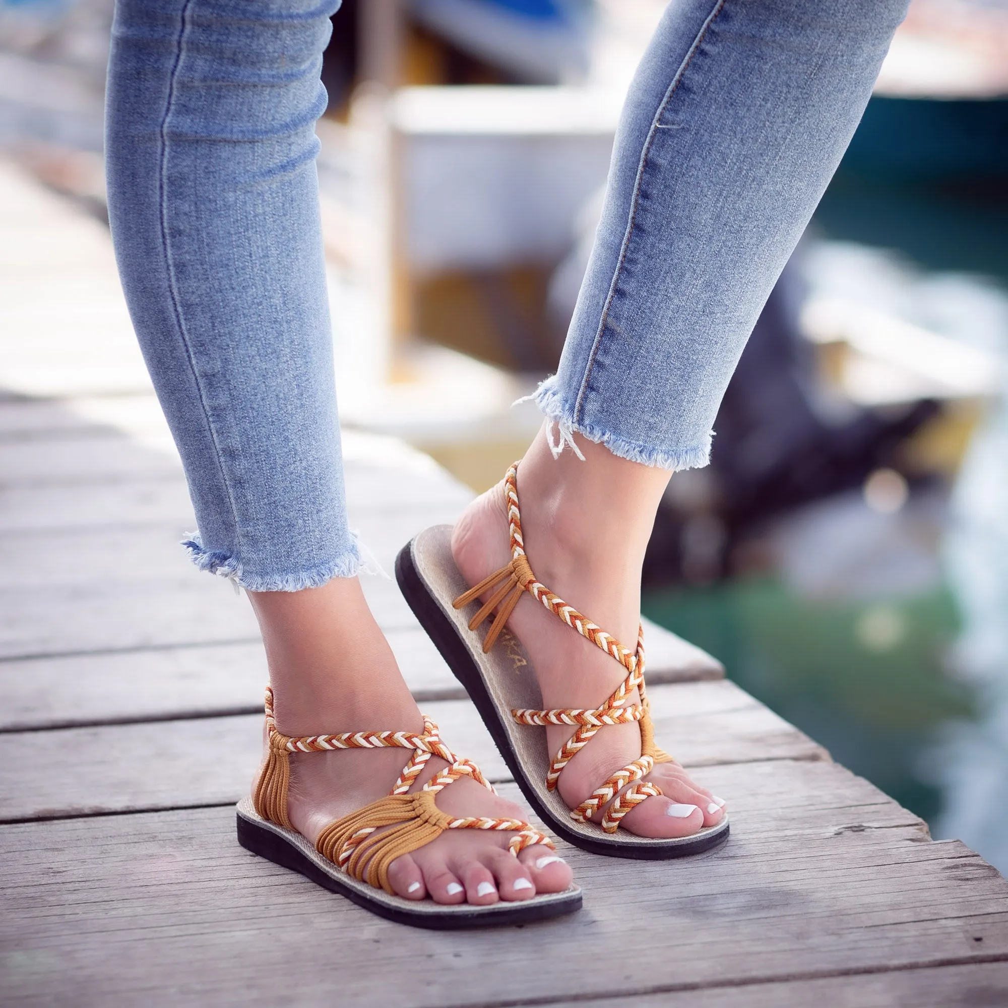 Palm Leaf Flat Women's Sandals | Negev