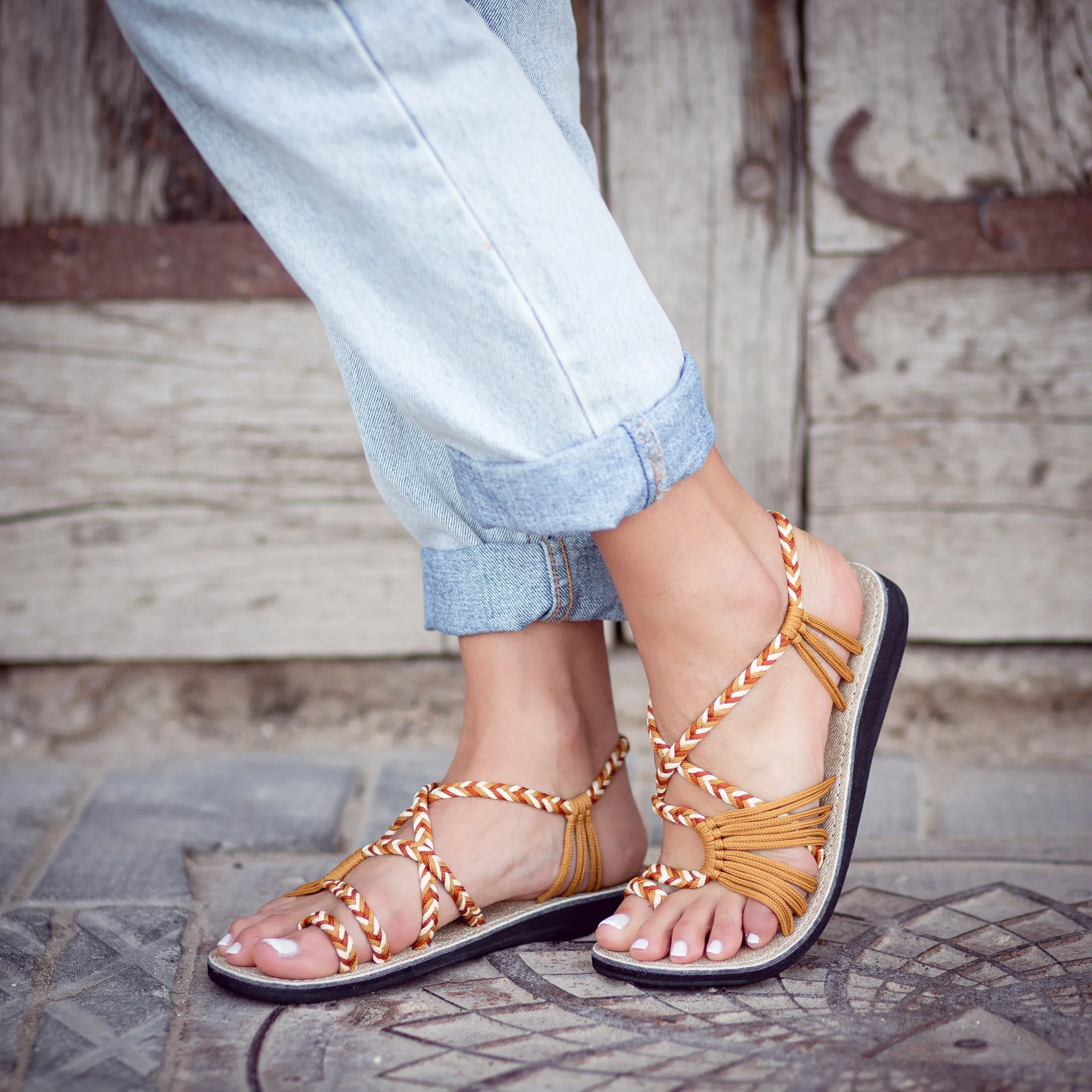 Palm Leaf Flat Women's Sandals | Negev