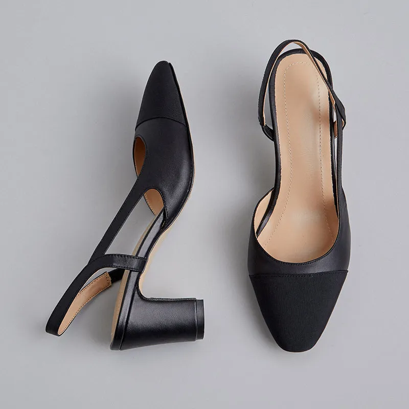 Peace Cap Toe Slingback Pumps