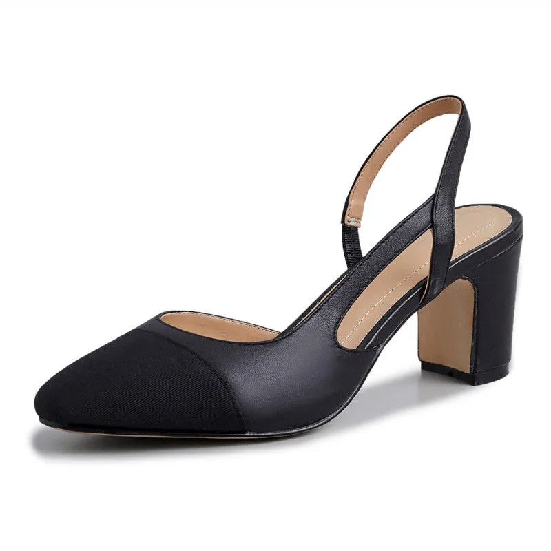 Peace Cap Toe Slingback Pumps