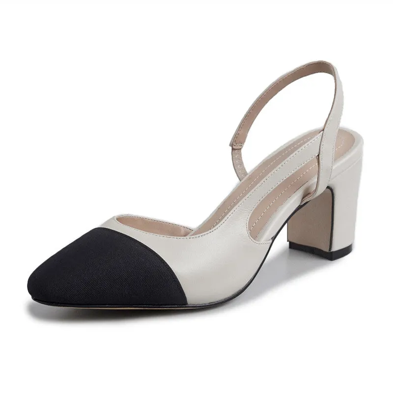 Peace Cap Toe Slingback Pumps