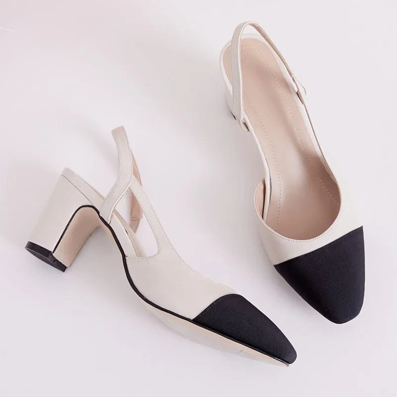 Peace Cap Toe Slingback Pumps