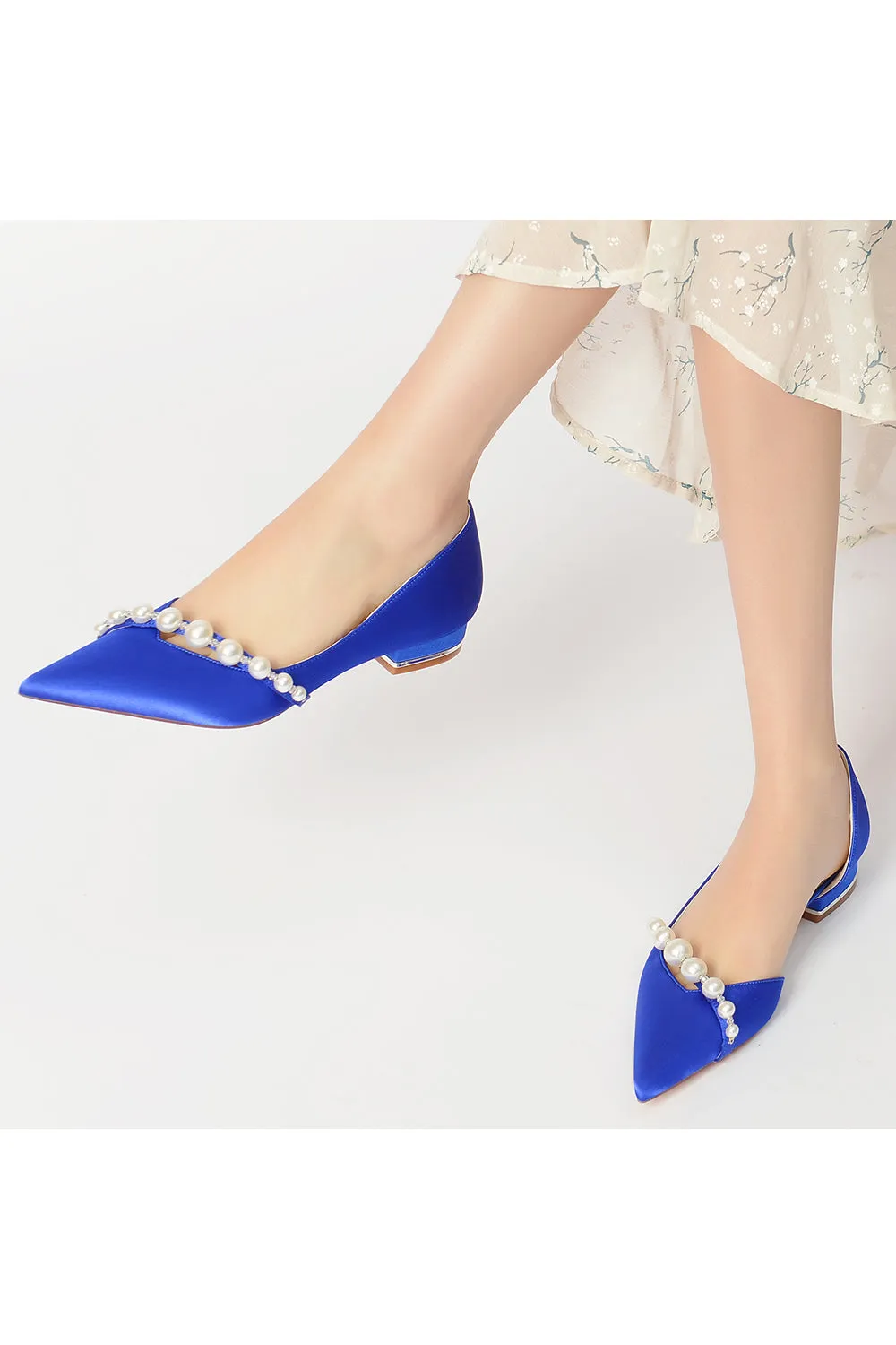 Pearl Pointed Toe Kitten Heels