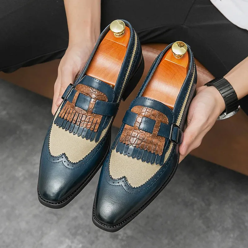 Retro Mixed Colors Tassels Loafers